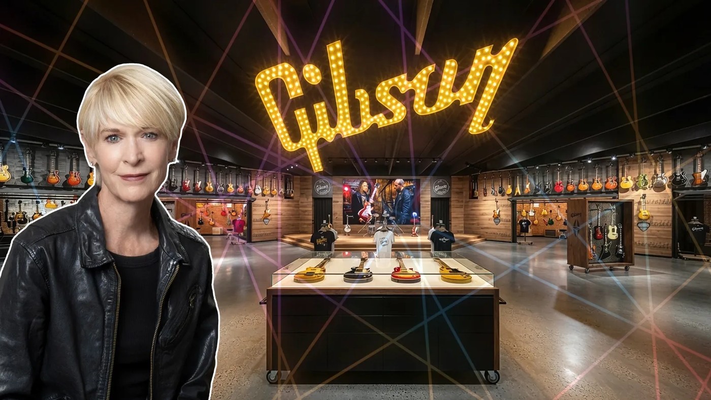 The Gibson Garage showroom and stage