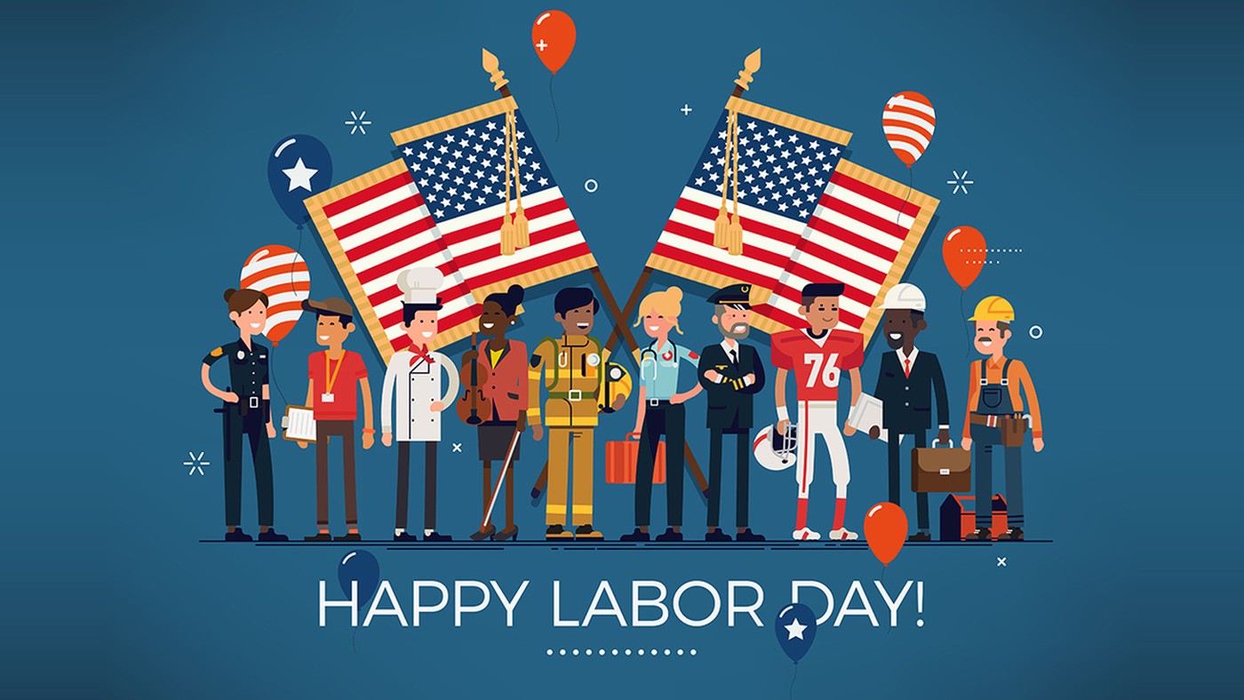 An illustration of workers across trades on Labor Day